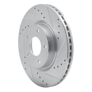 Nissan Altima Brake Rotor (1) - Front Right - R1 Concepts - Drilled & Slotted - Silver - `13-`25